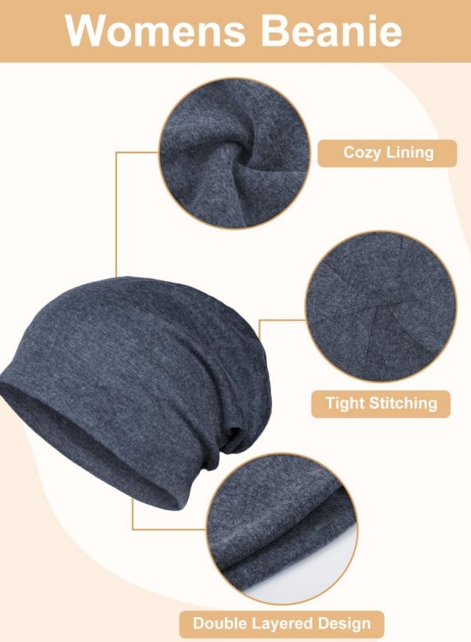 أفضل ذروة قبعة صوفية قطنية فضفاضة، عبوة من 4 قطع، قبعة جري ناعمة وخفيفة الوزن وكبيرة الحجم للرجال والنساء - Image 2